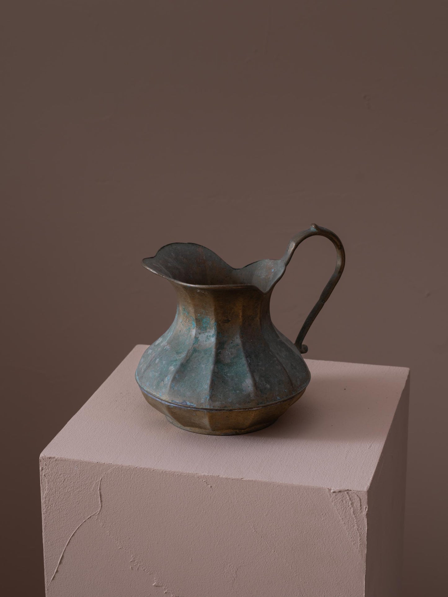 Romantic style vintage brass jug