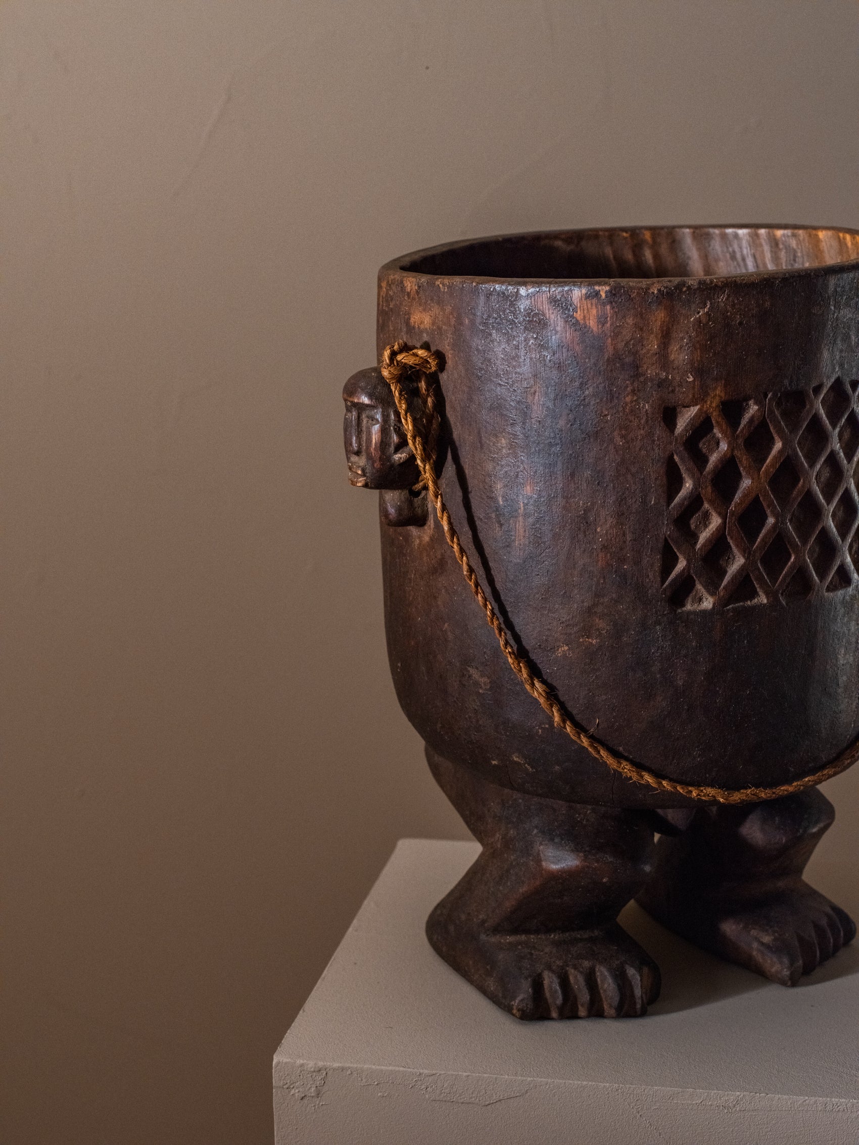 Bambara ceremonial wooden vessel
