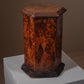 Small vintage hexagonal plinth in thuya burl wood