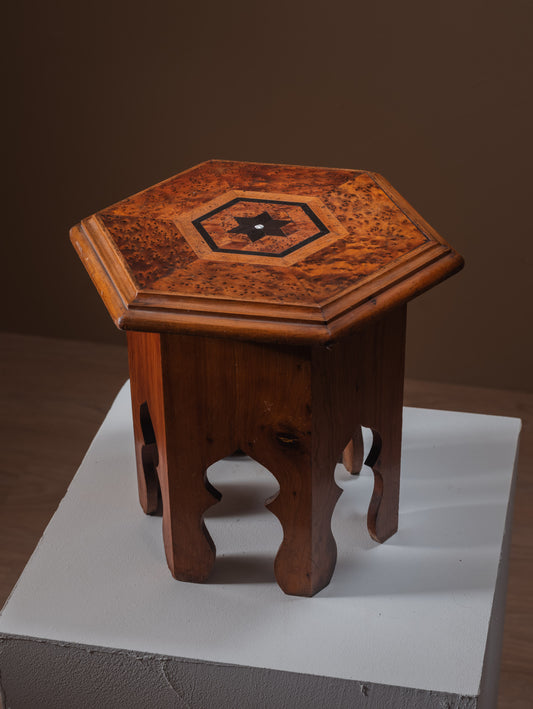 Vintage thuya marquetry accent table (small)