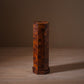 Vintage art deco style hexagonal thuya burl plinth