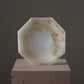 Medium octagonal white agate plate