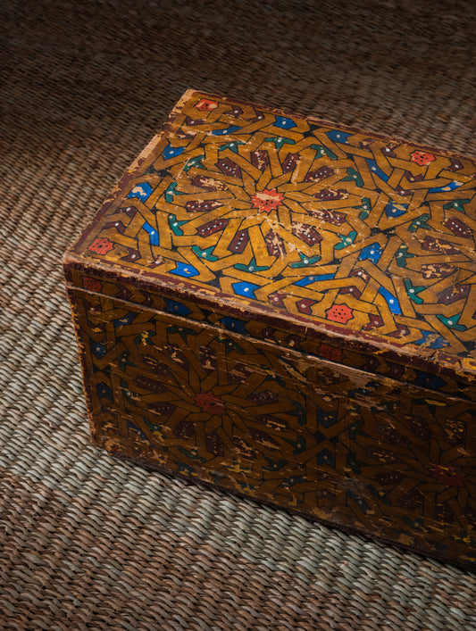 Hand painted Amazigh cedar wood chest