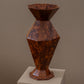 Vintage hexagonal vase in thuya burl wood