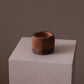 Small fluted wooden cup carved by hand