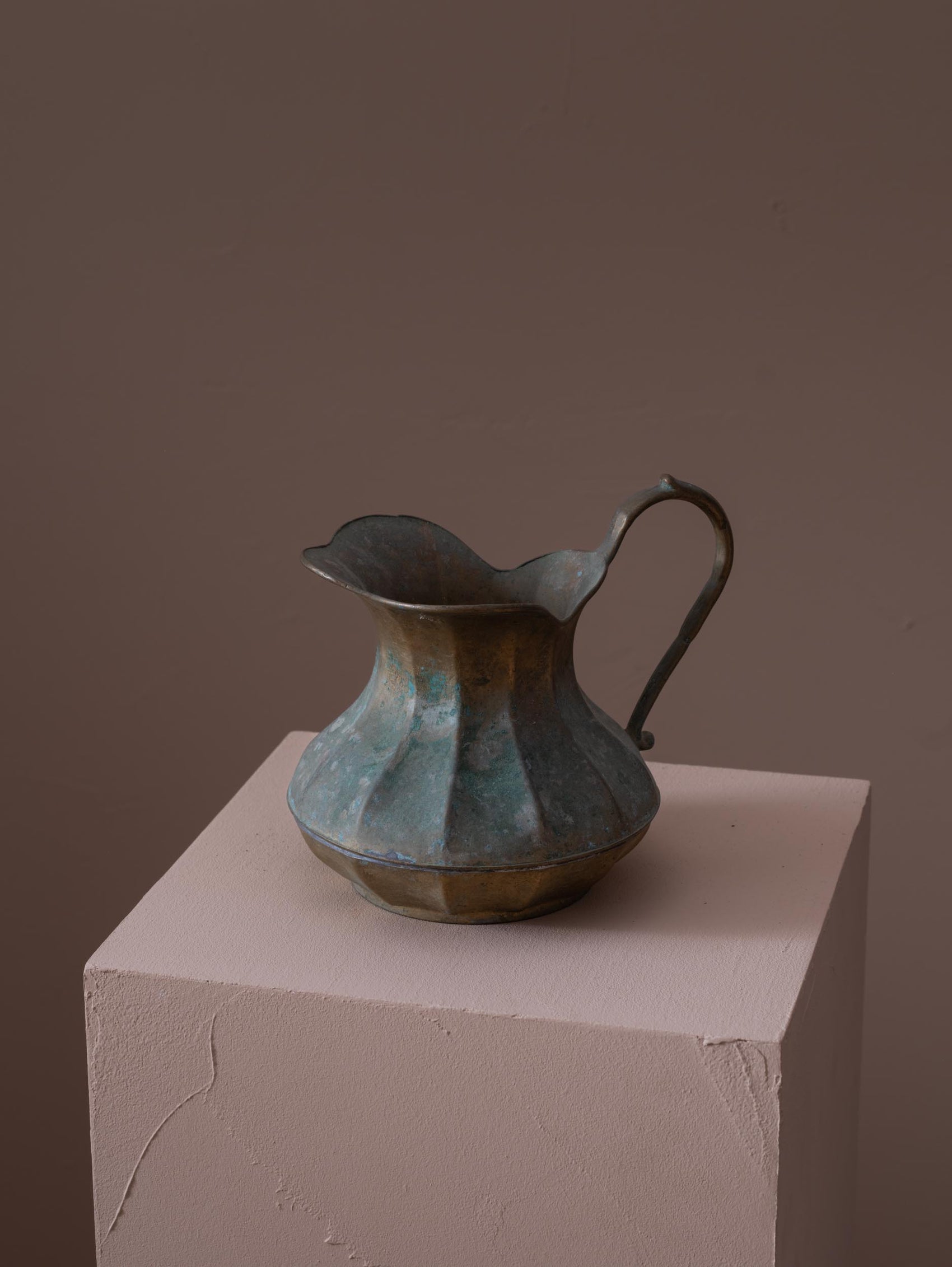 Romantic style vintage brass jug