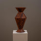 Vintage hexagonal vase in thuya burl wood