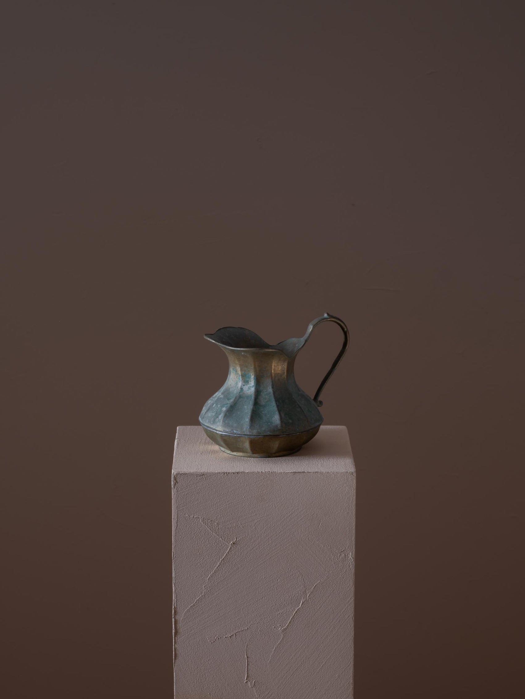 Romantic style vintage brass jug